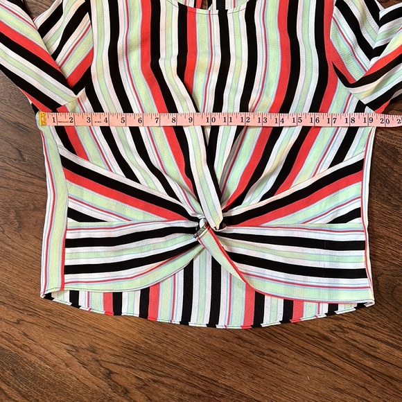 Bar lll Stripe blouse with flutter sleeves & twist knot at front - Picture 6 of 9